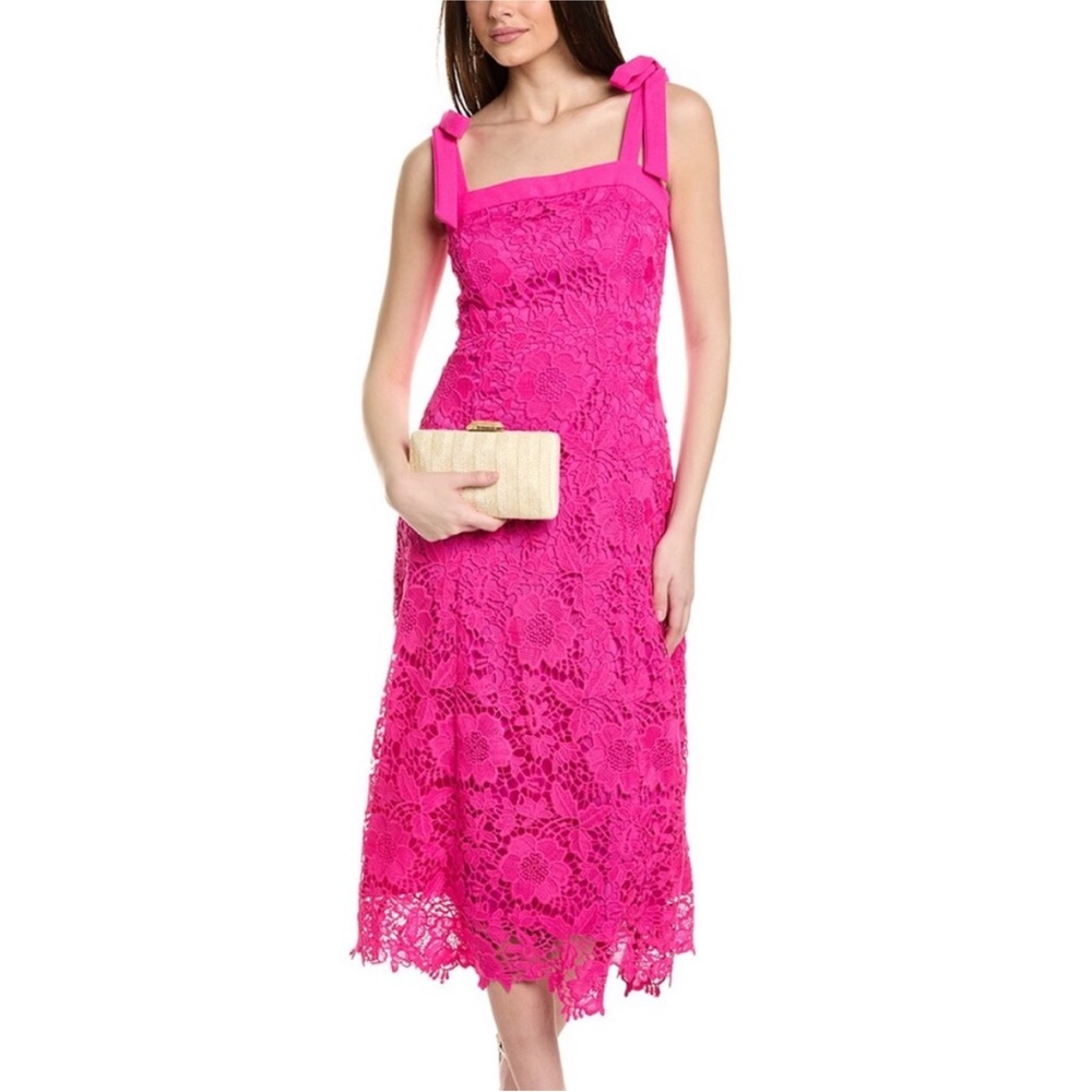 Julia Jordan Pink Sleeveless Square Neck Midi Dress